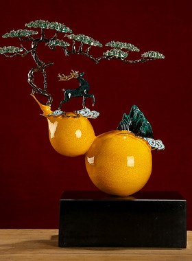 招财葫芦麋鹿摆件新中式酒柜客厅玄关装饰搬家P礼物乔迁新居装饰