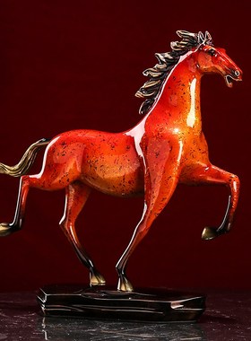 马到成功铜马摆件千里马纯铜客厅办公室玄关酒柜装U饰乔迁开业送