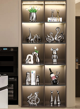 酒柜装饰品摆件创档客厅餐边柜玄关轻奢Q家居房间装饰摆件