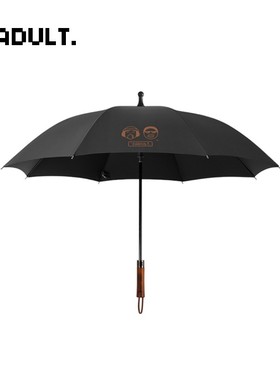 sadl绅士情侣双人超大号防风A自动长柄雨伞黑色直杆直木柄伞男女
