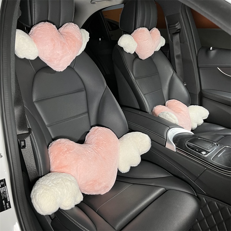 汽车头枕护颈枕车用靠枕网红爱心B翅膀车载座椅枕头腰靠车内靠垫