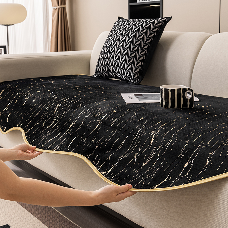 沙发垫子四季f通用荷兰绒异形不规则简约防滑高级感坐垫盖布巾