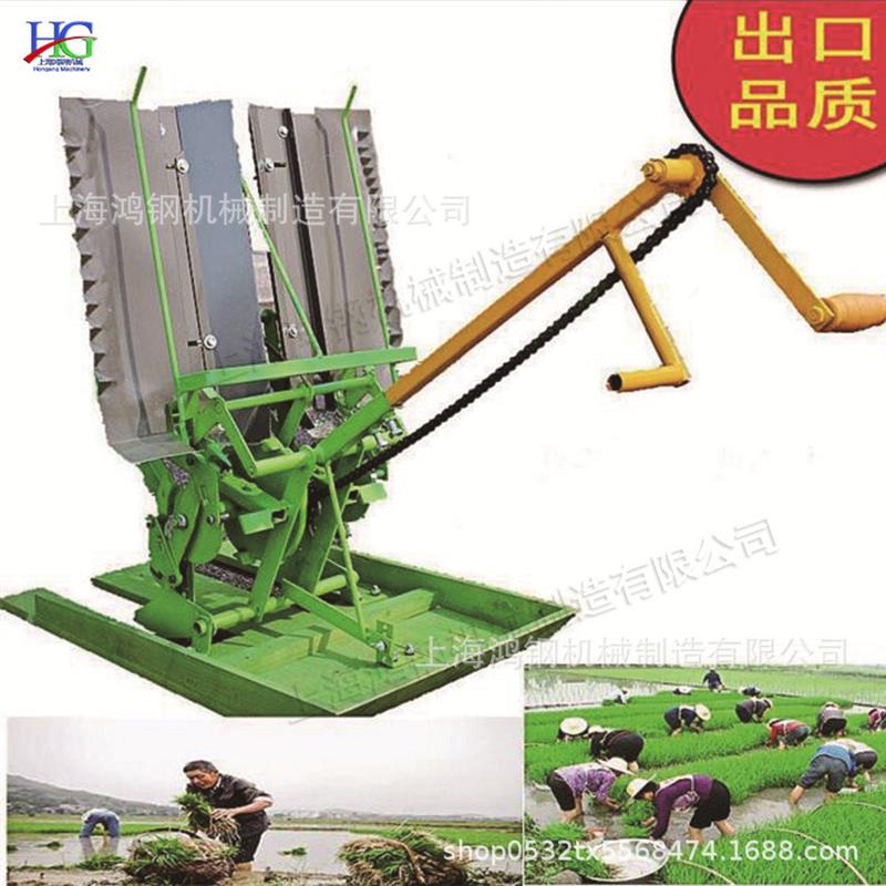 小型手摇式插秧机 双行人力步退式种植机 农田通用秧苗栽种机
