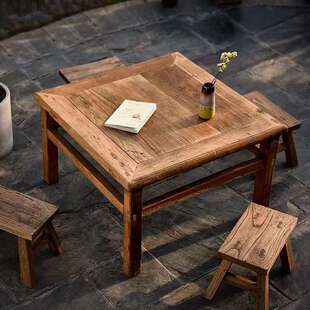老榆木方桌实木正方形明清仿古八仙桌小矮桌中式茶桌庭院家用餐桌