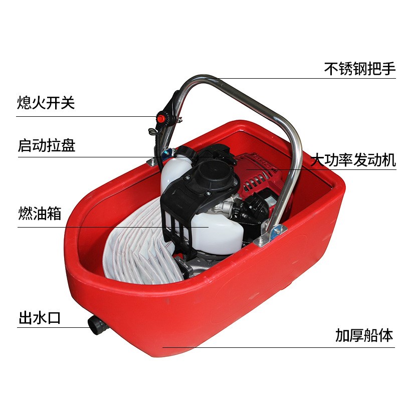 船式喷灌机便携式汽油抽水机船式农用浇菜灌溉高V扬程漂浮抽水泵