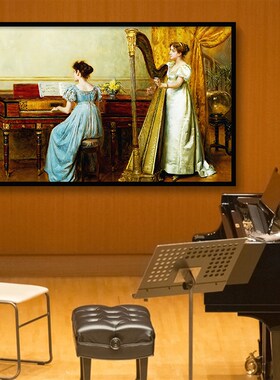 琴房装饰画琴行音乐教室钢琴房布置壁画玄关走廊T艺术培训学校挂