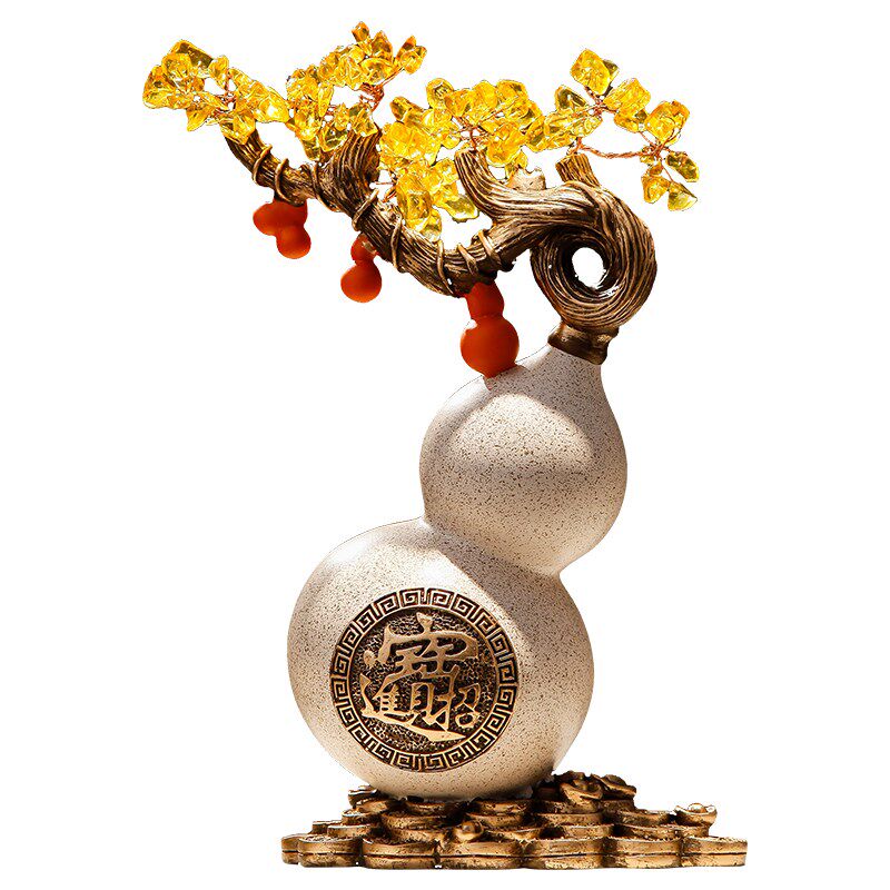 新中式葫芦招财客厅摆件高端大气上档次装饰办公室桌博古架工艺品