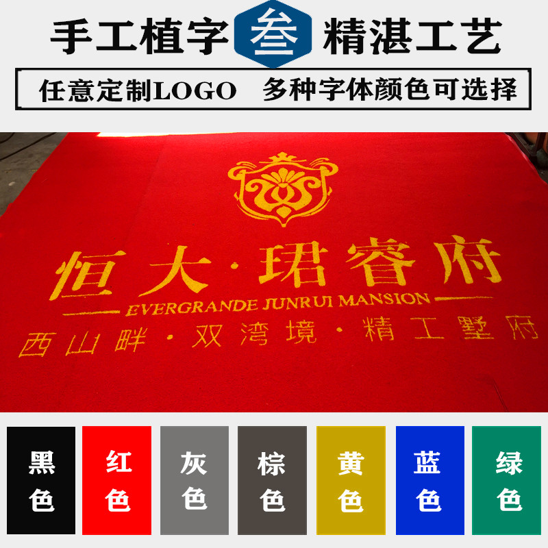商铺门口地垫地毯定制logo订做酒店进门迎M宾门垫商用丝圈脚垫印