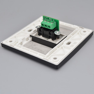 黑色莲花双孔音频插座86型墙壁多媒C体免焊接拧螺丝AV红白音频面