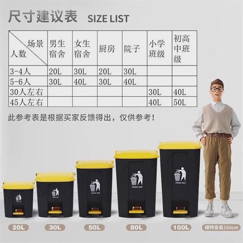垃圾桶脚踏式大容量商用餐饮大y号家用客厅厨房卧室脚踩带盖卫生