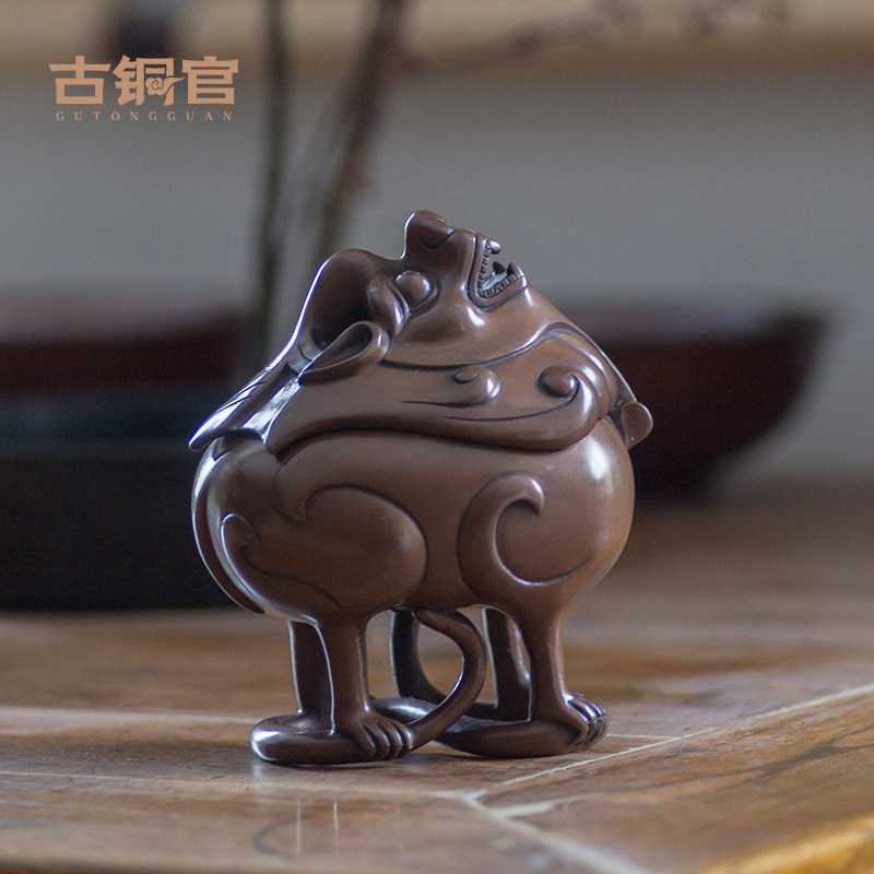 朝天吼香炉瑞兽神兽吼香薰铜貔貅摆件书房客厅办公桌装饰品礼品