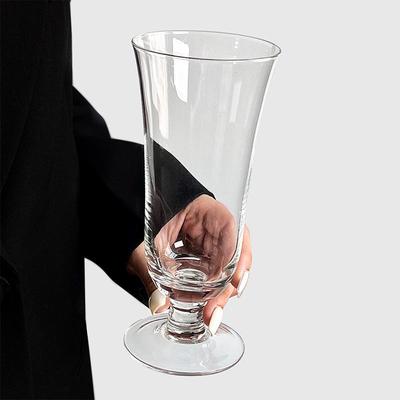 ins风高脚果汁杯玻璃杯 咖啡厅饮品杯气泡水杯冷饮料杯鸡尾酒杯子