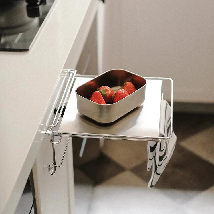 可折叠台面置物架整体橱柜门不锈钢厨房悬挂桌板收纳辅助台隔板锅