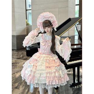 粉色lolita裙樱花恋doll感古早lolita重工洛丽塔裙华丽洋装 lolita