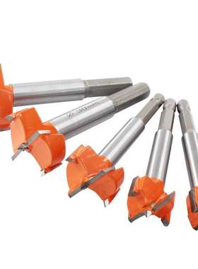 红色木工开孔器套装5PC 铰链石膏板木材取孔 门窗合页木工平翼钻