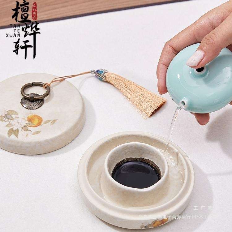 火锅砚台墨碟创意砚台文房四宝套装砚台书法毛笔墨汁砚台墨盘书法