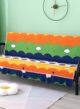 无扶手沙发床套罩防滑可折叠沙发坐垫盖布四季通用简易小型三连座