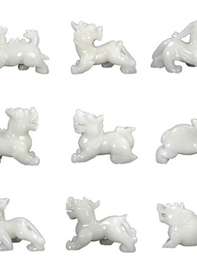 天然白玉c龙之九子囚牛睚眦嘲风蒲牢狻猊狴犴负屃螭吻龙生九子摆