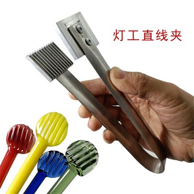 直线线条竖条条纹夹子波浪夹子 灯工玻璃压接Straight Crimp