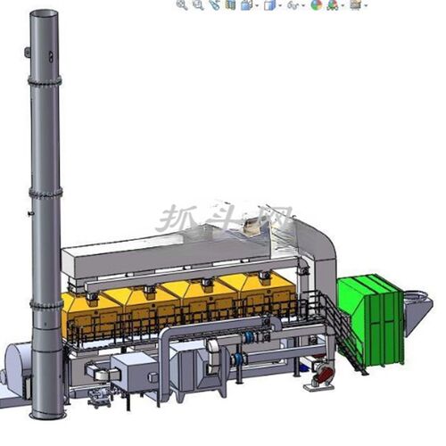RCO活性炭吸附脱附和催化燃烧设备图纸3D模型CAD设备SW设计3239