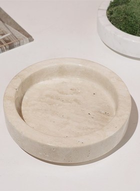 现代轻奢天然大理石绿植花盆植物花器盆栽样板房软装家居饰品摆件