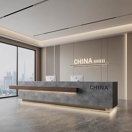 简约现代公司前台酒店吧台宾馆售楼部大厅接待台养生馆.收银台柜