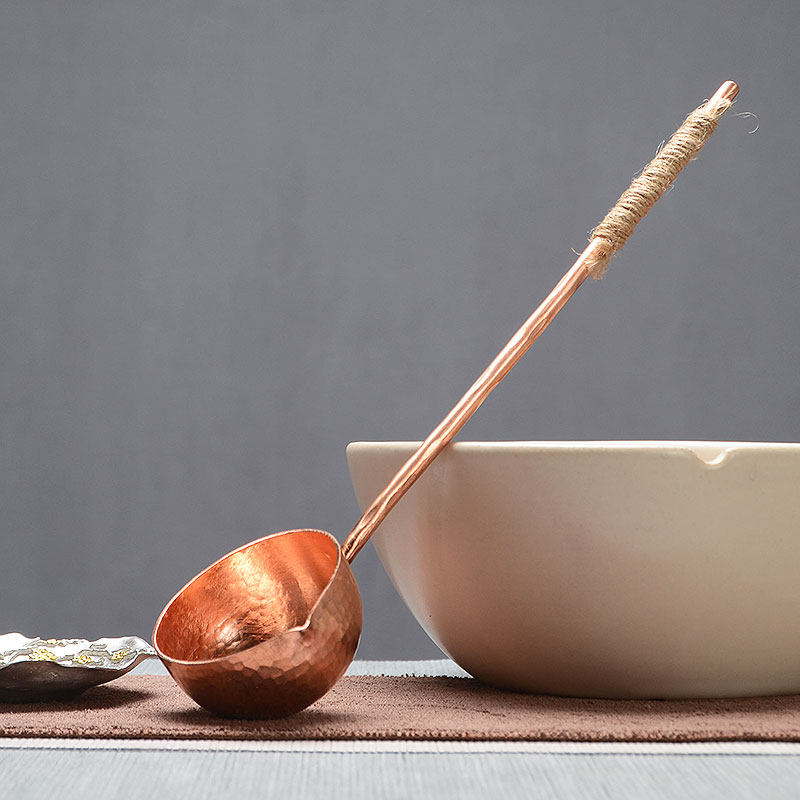 纯铜分茶器长柄分茶勺q单只煮茶器功夫茶具围炉煮茶勺子茶道零配