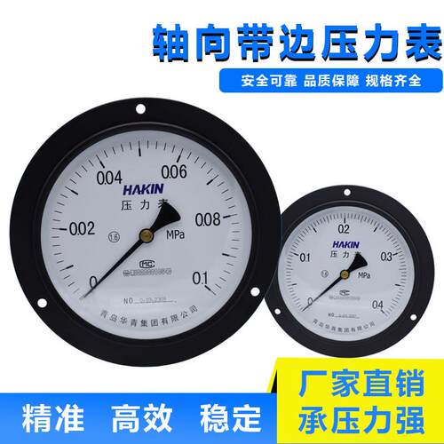 HAKIN青岛华青压力表水压表油压表气压表Y150轴向带边压力表船用