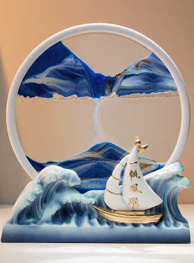 流沙画沙漏摆件客厅电视柜家居玄关酒柜办K公室桌面工艺装饰品礼