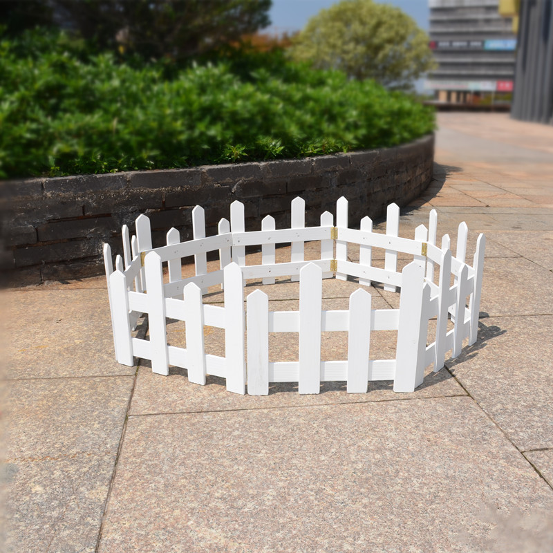 白色木质围栏高20cm25cm30cBm高低圆头尖头栏栅礼品区装饰摆件护