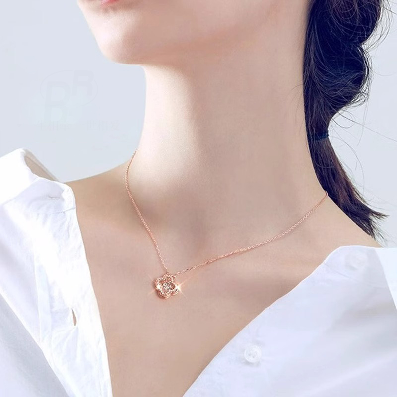 Q2时尚百搭真钻跳动的心项链手链时尚百专柜送老婆女友项链