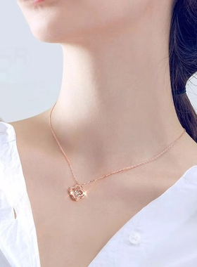 Q1时尚百搭真钻跳动的心项链手链时尚百专柜送老婆女友项链