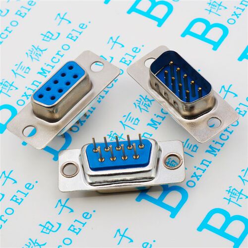 DP9 直脚180度立式 光孔 9针串口插头 DB9公母座 RS232插座插板式