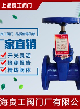 上海良工阀门Z45X-16Q法兰暗杆弹性座封软密封闸阀 DN50 65 100