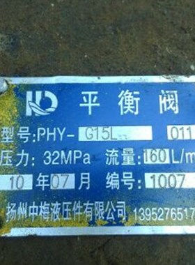 柳工长江禹工吊车平衡阀变幅平衡阀  吊车变幅液压阀PHY-G15L阀