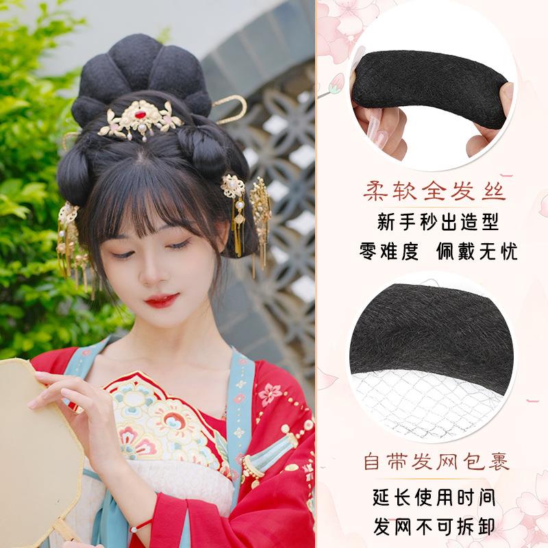 化妆师专用汉服假发组合大套装古装盘发造型古风仙女可爱垫发包