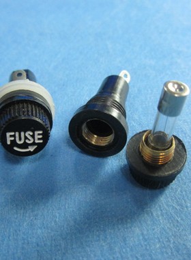 FUSE保险管座 5*20MM保险丝座 黑色旋钮保险丝座