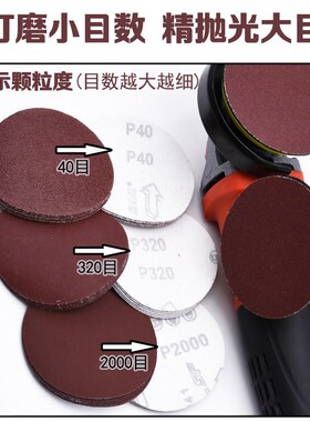 角磨机打磨抛光片600目砂纸片植绒砂纸800目砂轮片100mm圈木板