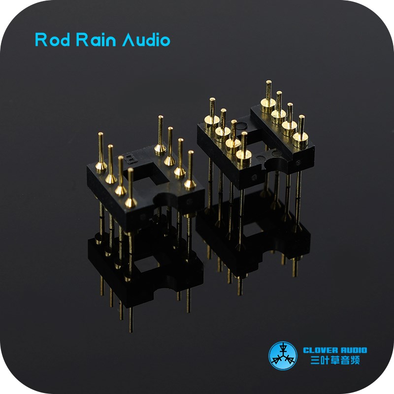 DIP8镀金定制8PIN上下双针DIP-8镀金插座 底座 公坐