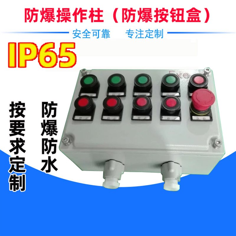 海哲防爆操作柱BZC-10AG按钮盒CT6铝合金远程就地启停防水控制盒