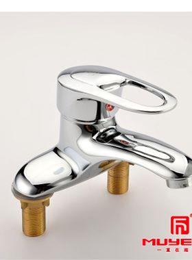 牧野全铜洗面盆双孔双用龙头MY-129台盆冷热水龙头全铜加厚水龙头