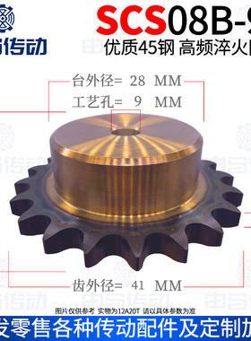 盛天链轮SCS链轮加工成品 SCS4分08B9齿 高精度耐磨损 申马传动
