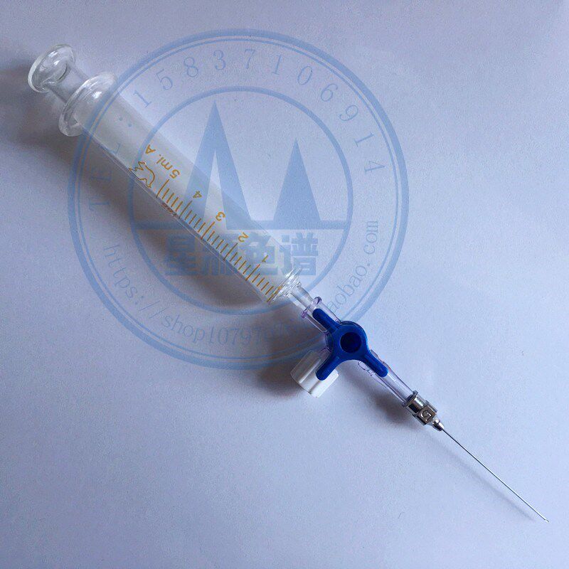 5ml带开关阀门玻璃筒 实验室色谱取样针管双磨砂 气体/液体取样针