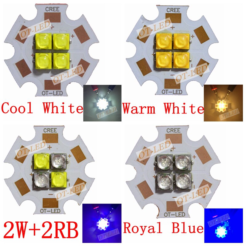 CREE XTE 6V12V白光暖黄光宝蓝光灯珠18-20W强光手电LED灯芯灯泡