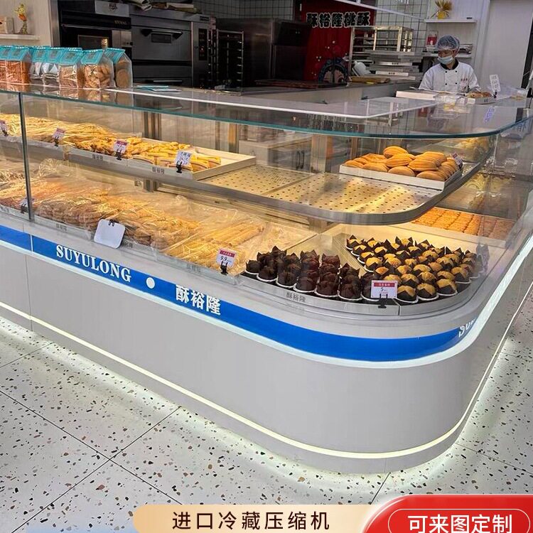 中式糕点柜展示柜不锈钢转角直角常温冷藏柜桃酥柜直角蛋糕展柜台