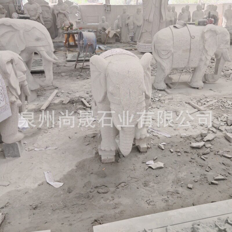 天然石头雕刻大象雕塑寺庙宗祠祠堂酒店公园门口摆放石雕大象雕刻