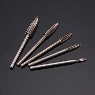 尖刃刀 电动白钢雕刻刀头三刃尖刀核雕橄榄木雕木工套装尖头刀