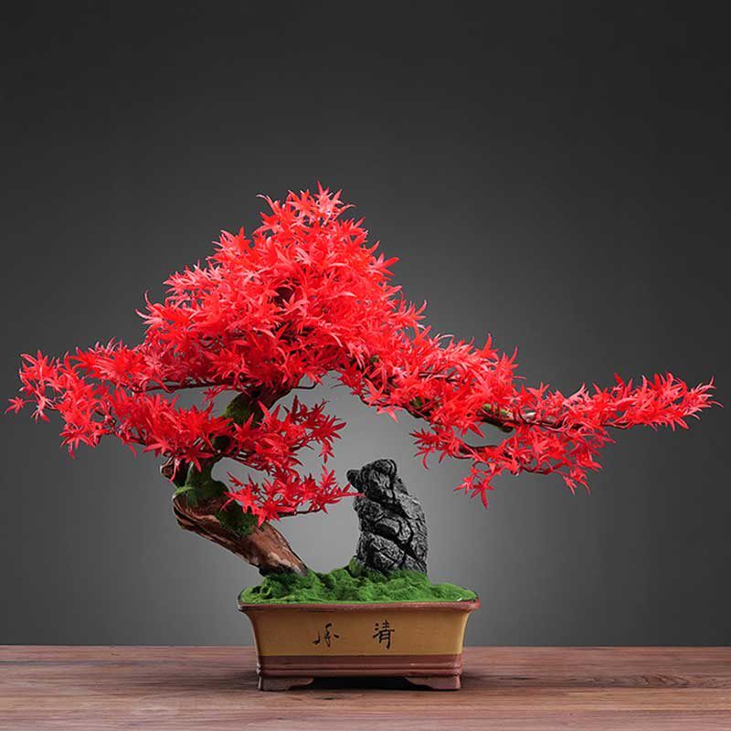 仿真迎客松摆件盆景绿植家居室内客厅盆栽假花酒店玄关桌面装饰品