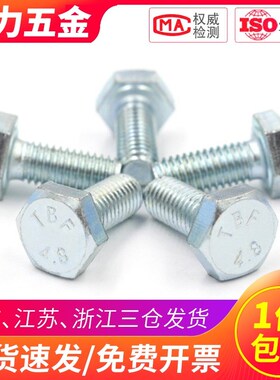 4.8级镀锌外六角螺丝螺栓M12*20x25x35x45x55x80x100x120x150x200