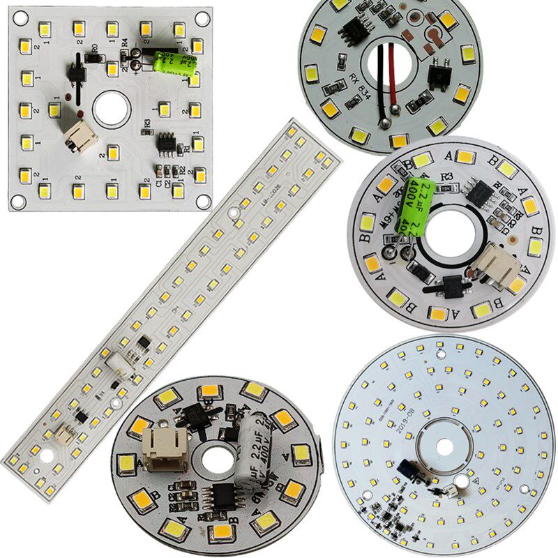 220V免驱动器LED灯板白黄光三色变光改装吸顶灯水晶灯吊灯光源